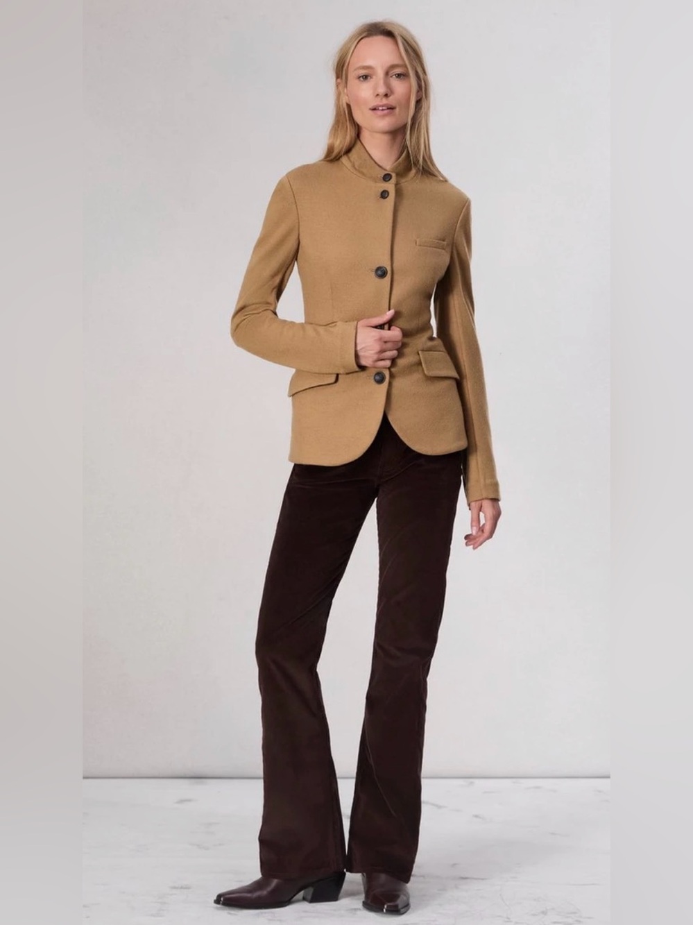 Rag & Bone Slade Japanese Wool Military Blazer Camel Size 8 - Picture 8 of 10